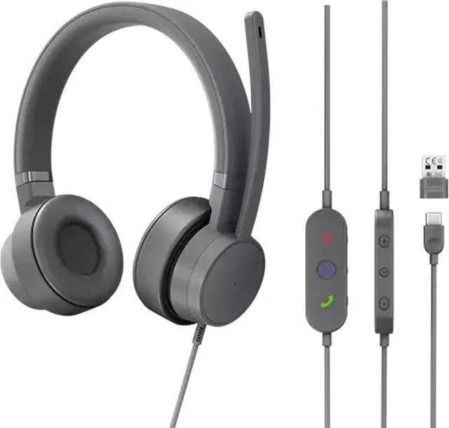 Alt view image 2 of 5 - Lenovo Go Wired ANC Headset (Thunder Black)