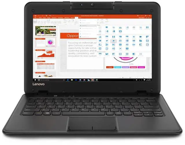 Alt view image 9 of 15 - Lenovo 300e Winbook 81FY000BUS 11.6" Touchscreen LCD 2 in 1 Notebook - Intel Celeron N3450 Quad-core (4 Core) 1.10 GHz - 4 GB - 128 GB Flash Memory - Windows 10 Pro - 1366 x 768 - In-plane Switching (IPS) Technology - Convertible