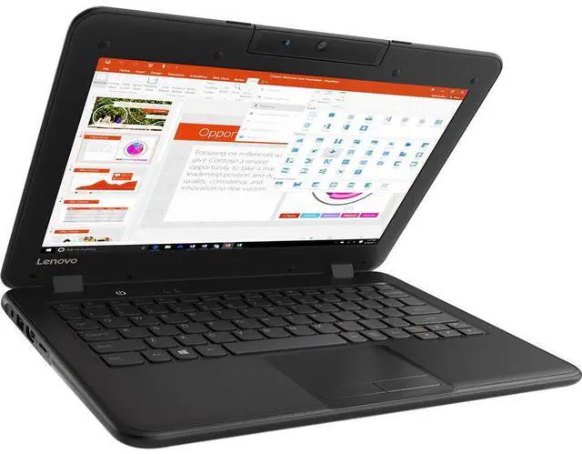 Alt view image 10 of 15 - Lenovo 300e Winbook 81FY000BUS 11.6" Touchscreen LCD 2 in 1 Notebook - Intel Celeron N3450 Quad-core (4 Core) 1.10 GHz - 4 GB - 128 GB Flash Memory - Windows 10 Pro - 1366 x 768 - In-plane Switching (IPS) Technology - Convertible