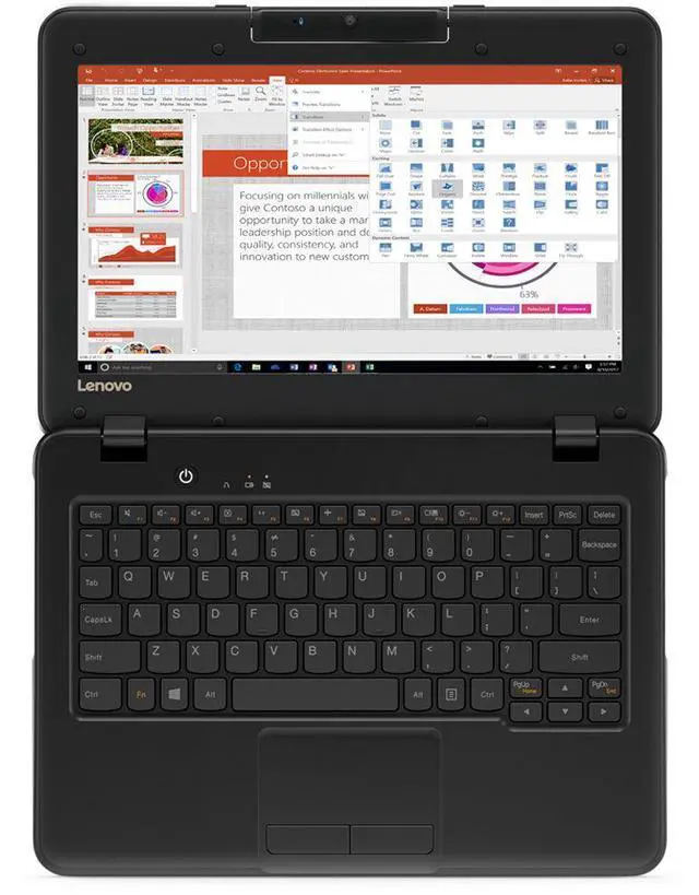 Alt view image 12 of 15 - Lenovo 300e Winbook 81FY000BUS 11.6" Touchscreen LCD 2 in 1 Notebook - Intel Celeron N3450 Quad-core (4 Core) 1.10 GHz - 4 GB - 128 GB Flash Memory - Windows 10 Pro - 1366 x 768 - In-plane Switching (IPS) Technology - Convertible