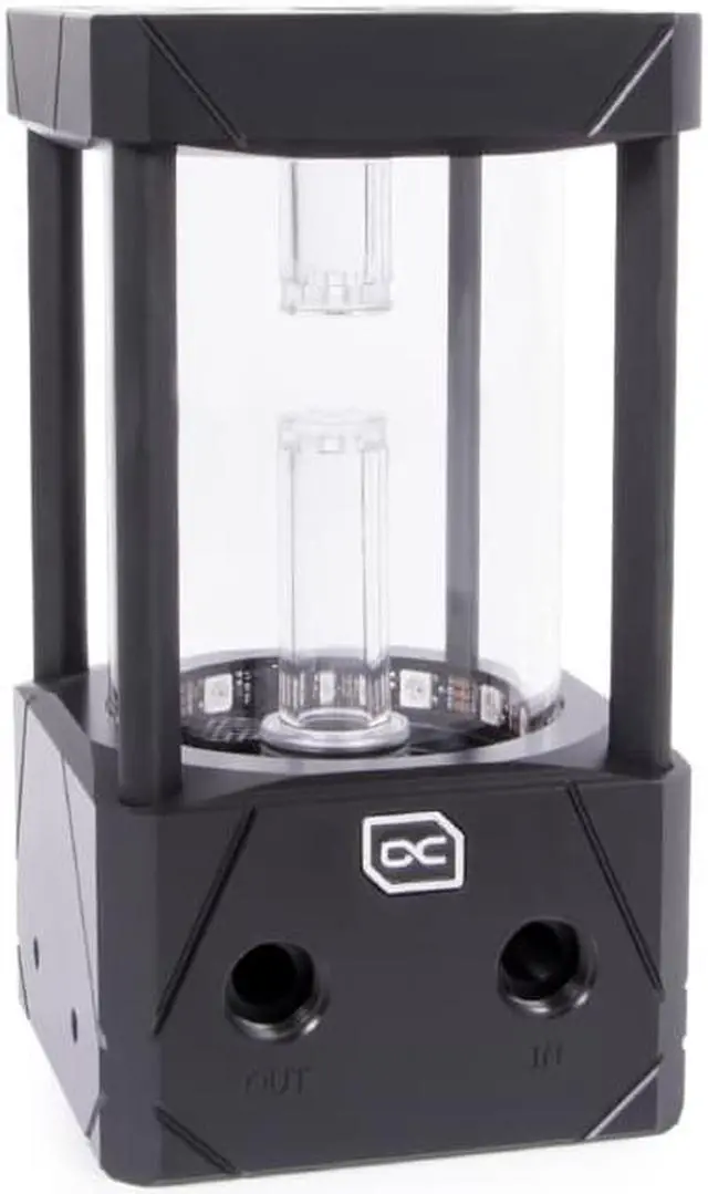 Alt view image 2 of 2 - alphacool eisbecher aurora 150mm glass reservoir with d5 body (pump not included), black/acetal
