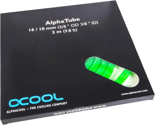 Alt view image 4 of 8 - Alphacool AlphaTube HF Flexible Tubing 10mm ID, 16mm OD (3/8" ID, 5/8" OD), 3 Meters, UV Green