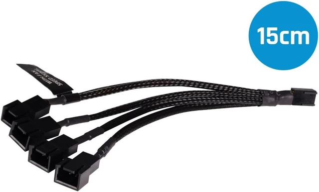 Main image of Alphacool Y-Splitter 3-Pin to 4x 3-Pin Cable - 15cm (18694)