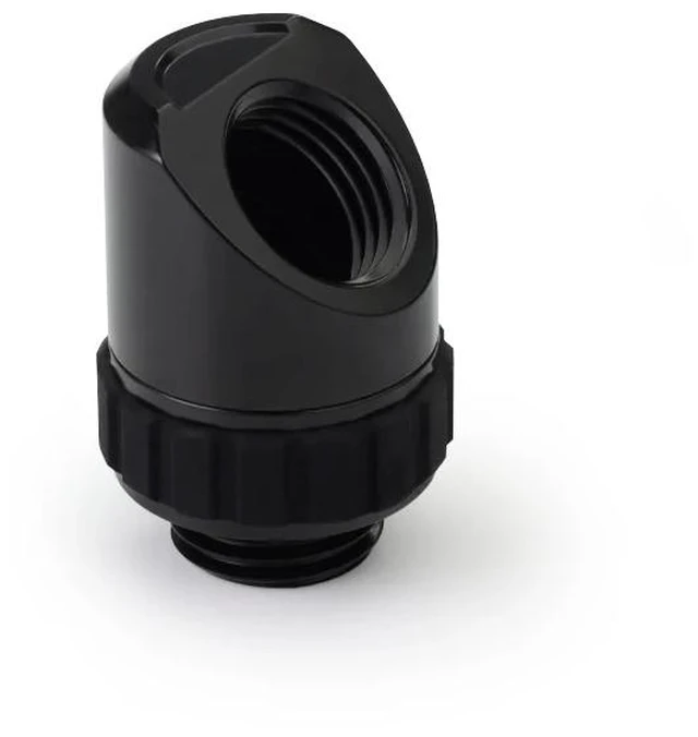 Alt view image 3 of 7 - Alphacool Apex Grip 45° G1/4 Rotary Adapter Fitting - Black, Brass (14808)