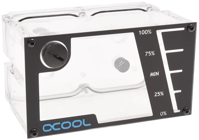Alt view image 3 of 7 - Alphacool Repack Reservoir Rev.2, Dual 5.25" Bay, G1/4, Acrylic (45250)