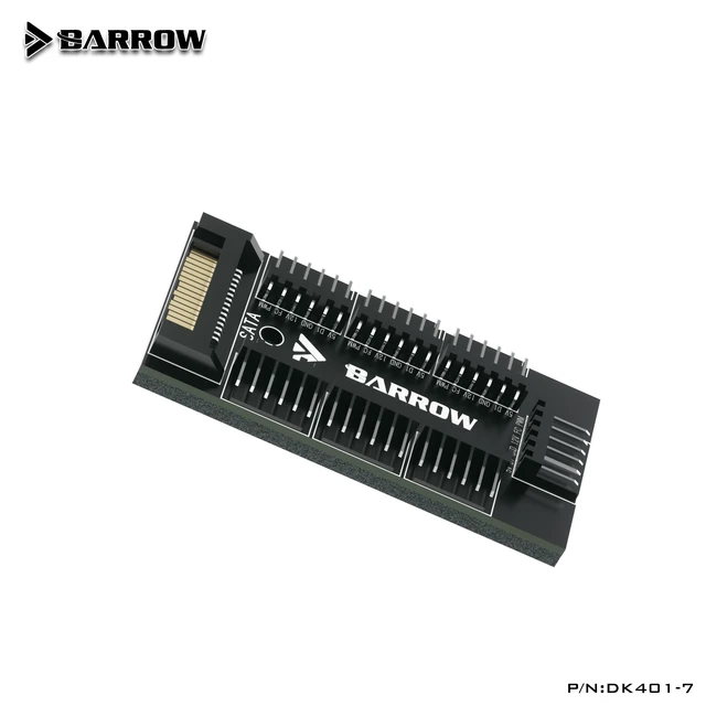 Alt view image 4 of 7 - Barrow 7-Way RGB and Fan Hub, 5-Pin SATA (DK401-7)