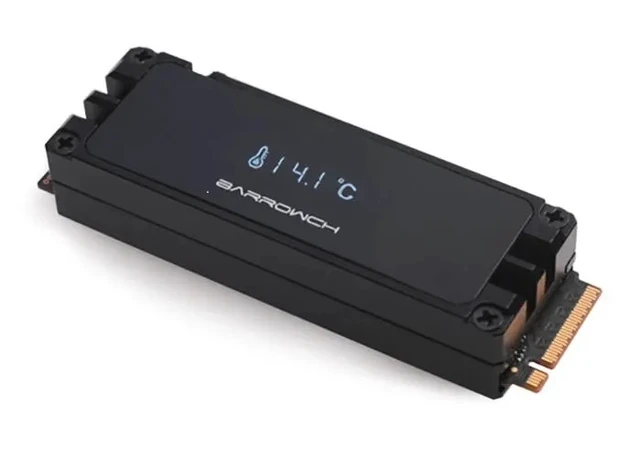 Alt view image 3 of 7 - Barrow Premium 2280/22110 PCIE SATA M2 SSD Dual Fan Heatsink Cooler - Black, Aluminum (HDM2280-FT)