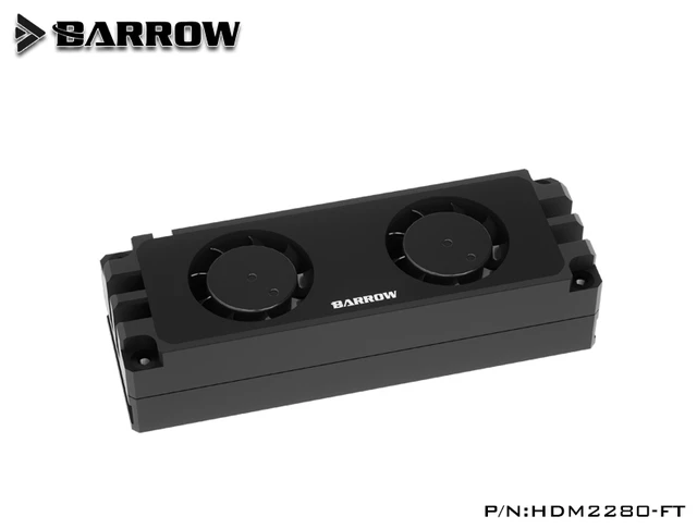 Alt view image 4 of 7 - Barrow Premium 2280/22110 PCIE SATA M2 SSD Dual Fan Heatsink Cooler - Black, Aluminum (HDM2280-FT)