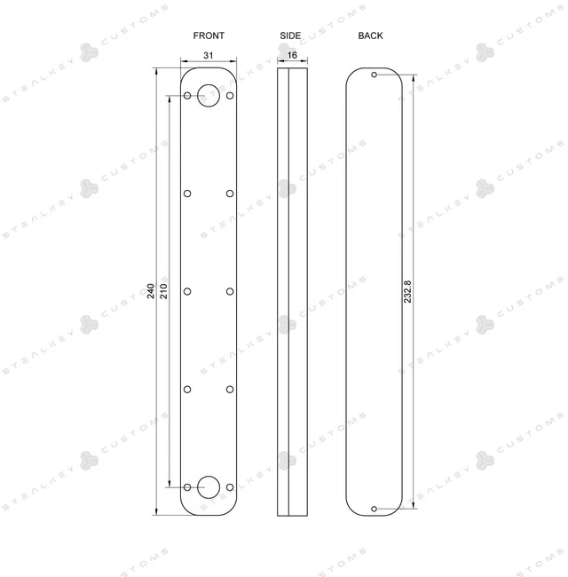 Alt view image 6 of 7 - Stealkey Customs CubeTube 240mm - Acryl, Clear (SW10117)