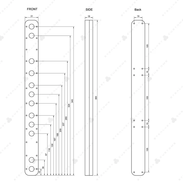 Alt view image 5 of 7 - Stealkey Customs CubeTube Distroplate 360mm - Acryl, Clear (SW10133)