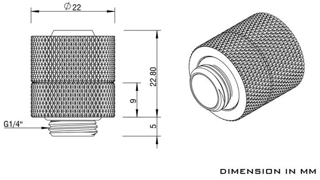 Alt view image 5 of 5 - Barrow G1/4" Thread 3/8" ID x 1/2" OD 360 Degree Rotary Compression Fitting - Black, Brass (TXKN-3/8)