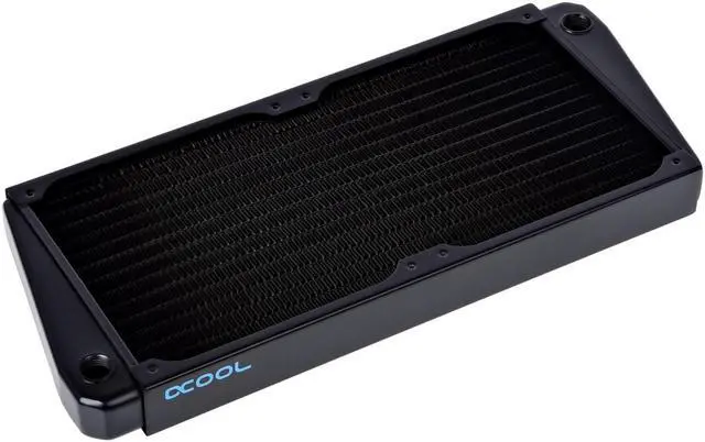 Alt view image 9 of 9 - Alphacool NexXxos ST30 Full Copper X-Flow Radiator 280, 140mm x 2, Dual Fan, Black