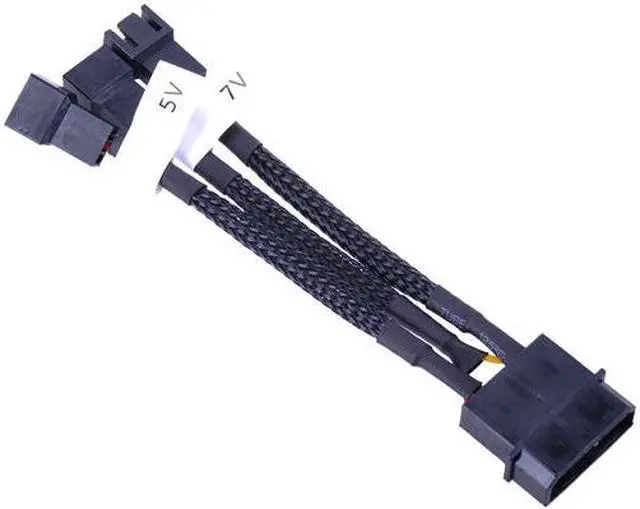 Main image of Phobya 4-Pin Voltage Reduction Cable, 5V/7V/12V - 10cm - Black (87490)