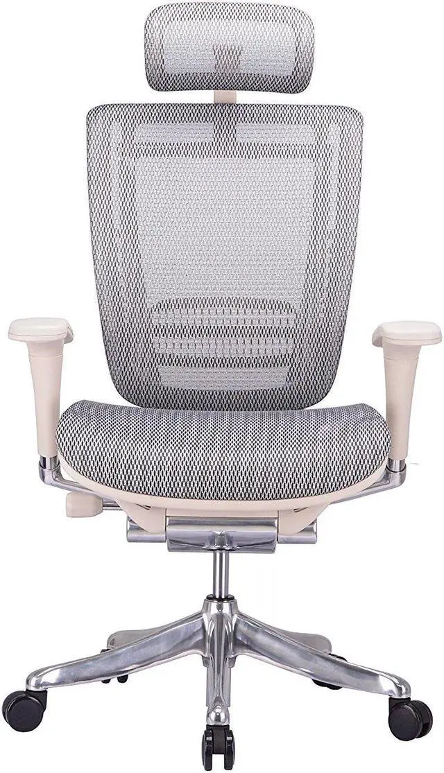 Main image of GM Seating Enklave  XL Gray Mesh Executive Hi Swivel Chair Chrome Base with Headrest, - OEM