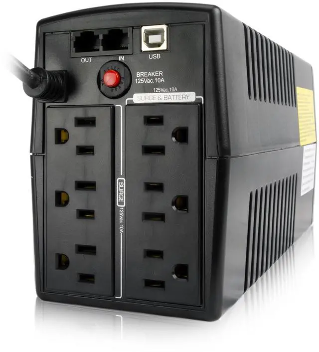 Alt view image 4 of 5 - MARUSON 800VA UPS Battery Backup and Surge Protector, 450W, 6 Outlets, Line Interactive, AVR, LCD, cTUVus, PRO-800LCD
