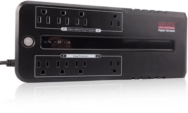 Main image of MARUSON 625VA 330W Standby UPS Battery Backup and Surge Protector, 8 Outlets, Uninterruptible Power Supply, Software, cTUVus, POP-625BS