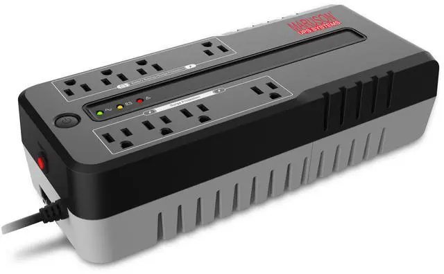 Alt view image 5 of 7 - MARUSON 625VA 330W Standby UPS Battery Backup and Surge Protector, 8 Outlets, Uninterruptible Power Supply, Software, cTUVus, POP-625BS