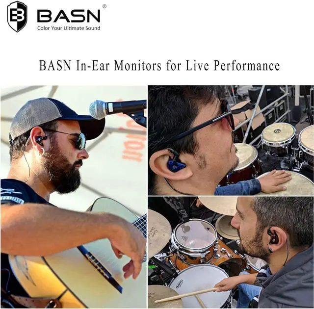 Alt view image 6 of 7 - Bsinger+PRO in Ear Monitor for Musicians with MMCX Replaceable Cables; Noise-Isolating and Universal-Fit (Purple)