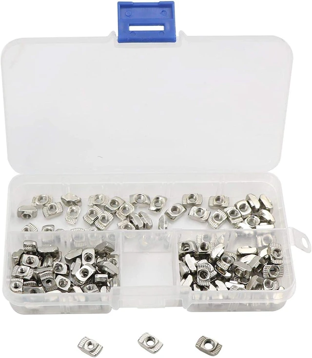 Alt view image 2 of 5 - 2020 Series T Nuts M3/ M4/ M5 T Slot Nut Hammer Head Fastener Nut Assortment Kit for Aluminum Profile-120 Pieces