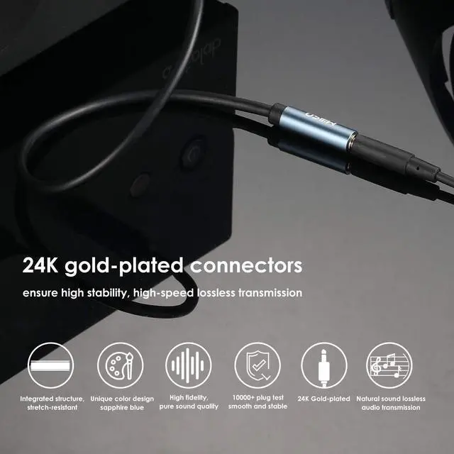 Alt view image 6 of 6 - 3.5mm Audio Cable (6.6 Feet) Male to Male Stereo AUX Cable TRS Headphone Jack Auxiliary Cable for AUX Cord Car Home Stereos Smartphone Tablet MP3 Player Speaker Headphone - Metal Blue