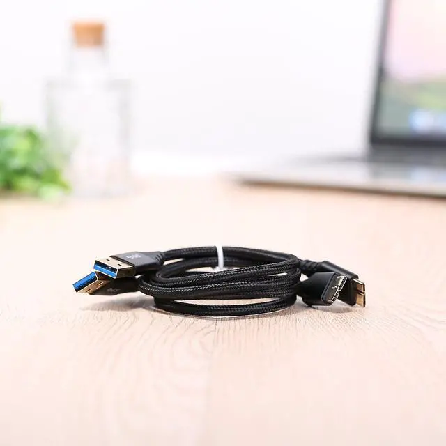 Alt view image 7 of 7 - Micro USB 3.0 Cable - 1.5 ft/50cm Short USB Type A Male to Micro B Cable Braided Cord for External Hard Drive, Samsung Galaxy S5, Galaxy Note 3-2Pack, Black