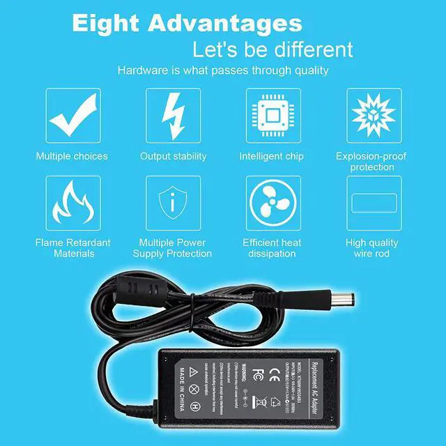 Alt view image 4 of 6 - 19.5V 3.34A AC Adapter Charger for Dell Chromebook 11 3180 3189 3120 Inspiron 15 3520 3521 3531 3541 3542 3543 3537 15R 5520 5521 7520 N5110 N5040 N5050 5547 P26E LA65NS2-01 - 12 Months Warranty