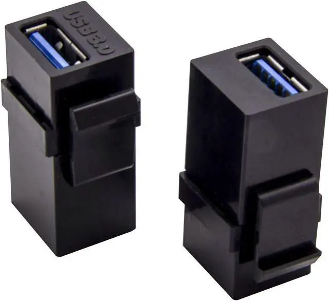 Alt view image 4 of 4 - Apoi USB 3.0 Keystone Jack Inserts, (2-Pack) USB to USB Coupler Snap-in Adapters Female to Female Connector Socket Adapter Port for Wall Plate Outlet Panel-Black