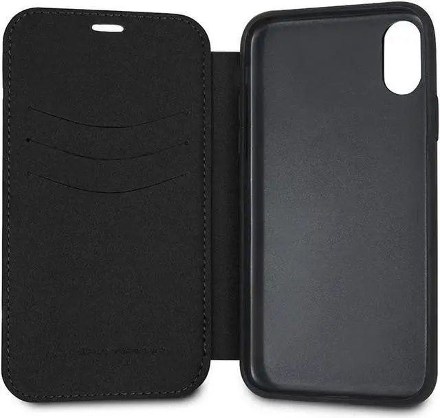 Alt view image 3 of 5 - Ferrari Wallet Case for iPhone X and for iPhone Xs Hard Case with Business Card Holder/Debit or Credit Card Slots Easy Snap-on Shock Absorption Cover Officially Licensed. (Black).