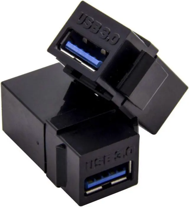 Alt view image 2 of 4 - Apoi USB 3.0 Keystone Jack Inserts, (2-Pack) USB to USB Coupler Snap-in Adapters Female to Female Connector Socket Adapter Port for Wall Plate Outlet Panel-Black