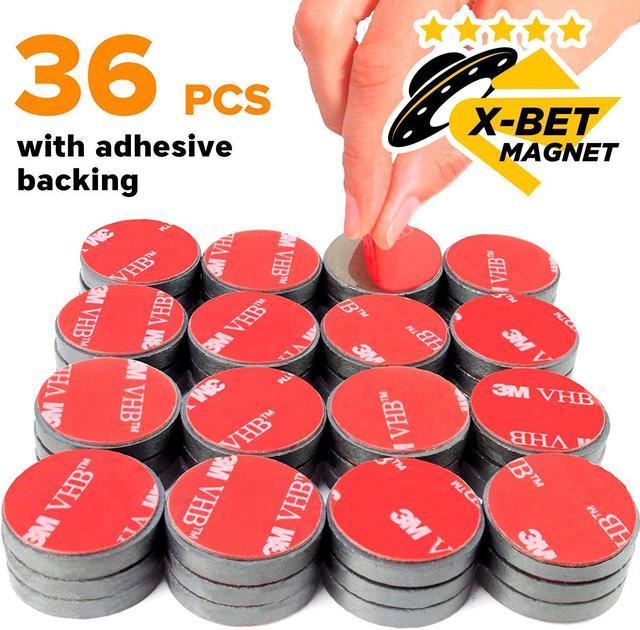 X-bet MAGNET Adhesive Magnets - 1 Inch (25mm) Round Disc Magnets - Strong  Sticky Adhesive Backing - Circle Ceramic Magnets Ideal for DIY, Craft,  Kitchen - 36 PCs Tiny Self Adhesive Magnets 