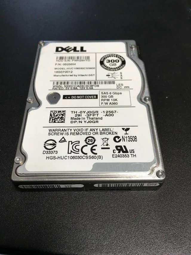 Alt view image 4 of 7 - Dell YJ0GR 300GB 10000 RPM SAS 6Gb/s 2.5" Internal Notebook Hard Drive