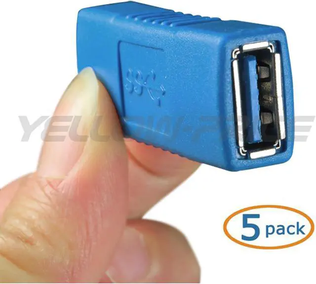 Alt view image 2 of 3 - 5 Pack Blue USB 3.0 Female to Female Adapter Coupler Gender Changer Connector