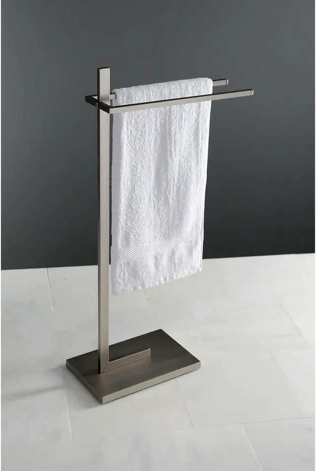 Alt view image 7 of 18 - Kingston Brass SCC8605 Modern Edenscape Pedestal Dual Towel Rack - Oil Rubbed Bronze