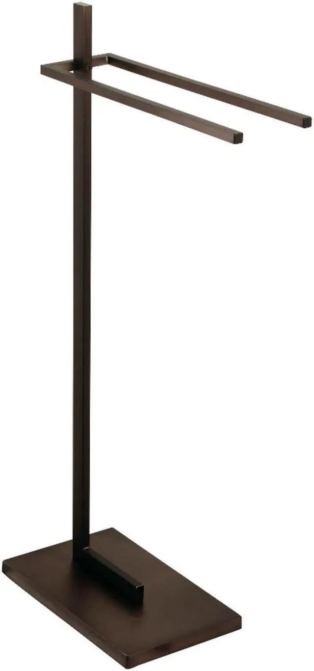 Alt view image 2 of 18 - Kingston Brass SCC8605 Modern Edenscape Pedestal Dual Towel Rack - Oil Rubbed Bronze