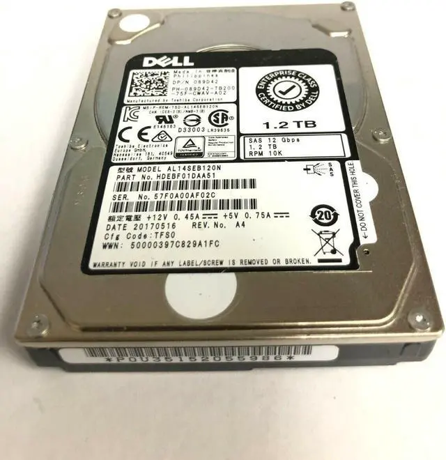Alt view image 4 of 16 - 89D42 1.2TB 10000RPM SAS 2.5Inch Dell Hard Drive