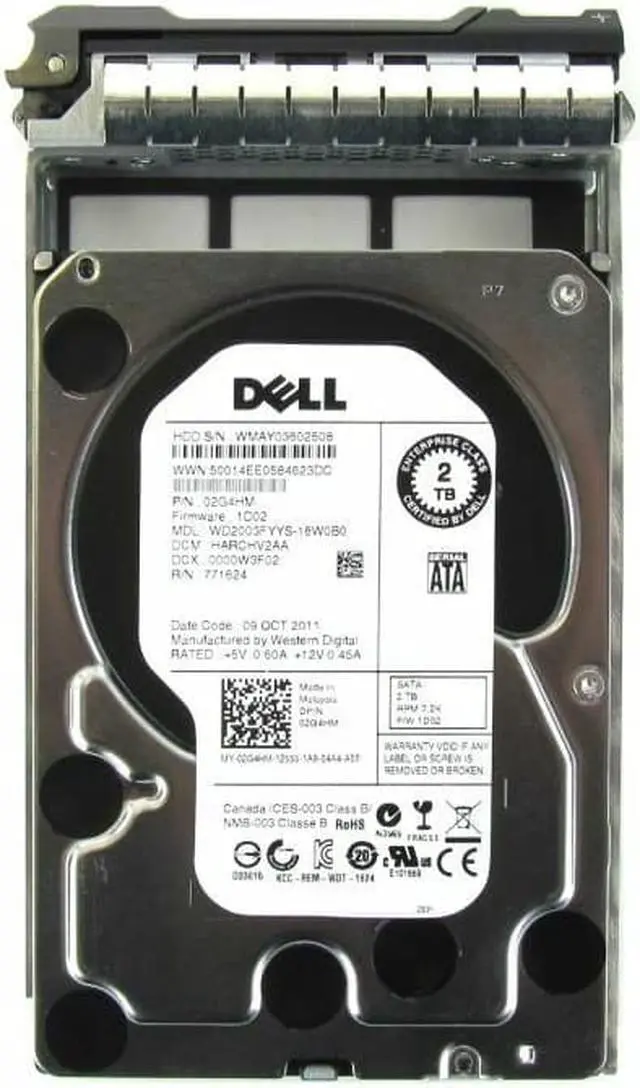 Alt view image 2 of 2 - Dell 2G4HM 2TB 7200RPM 3Gbs 3.5" SATA Drive