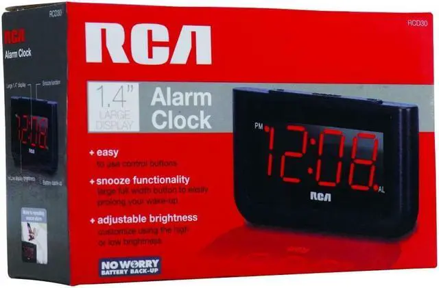 Alt view image 17 of 17 - RCA Digital Alarm Clock - Large 1.4" LED Display with Brightness Control and Repeating Snooze, AC Powered – Compact, Reliable, Easy to Use