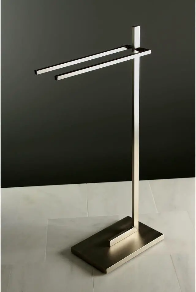 Alt view image 3 of 18 - Kingston Brass SCC8605 Modern Edenscape Pedestal Dual Towel Rack - Oil Rubbed Bronze