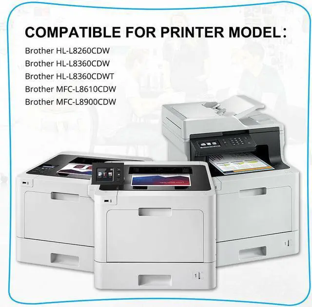 Alt view image 3 of 7 - 4PK Toner Compatible With Brother TN433 HL-L8360CDW HL-L8260CDW MFC-L8610CDW - OEM
