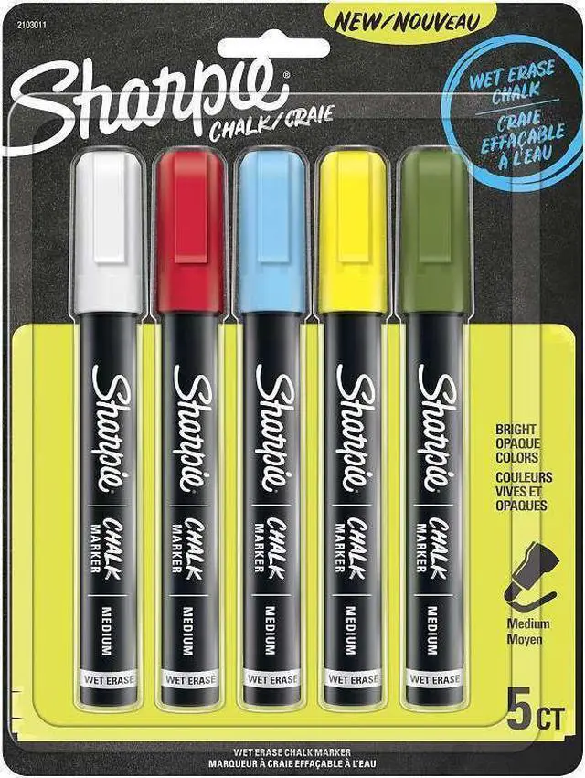 Alt view image 2 of 8 - Wet-Erase Chalk Marker, Medium Bullet Tip, Assorted, 5/Pack 2103011