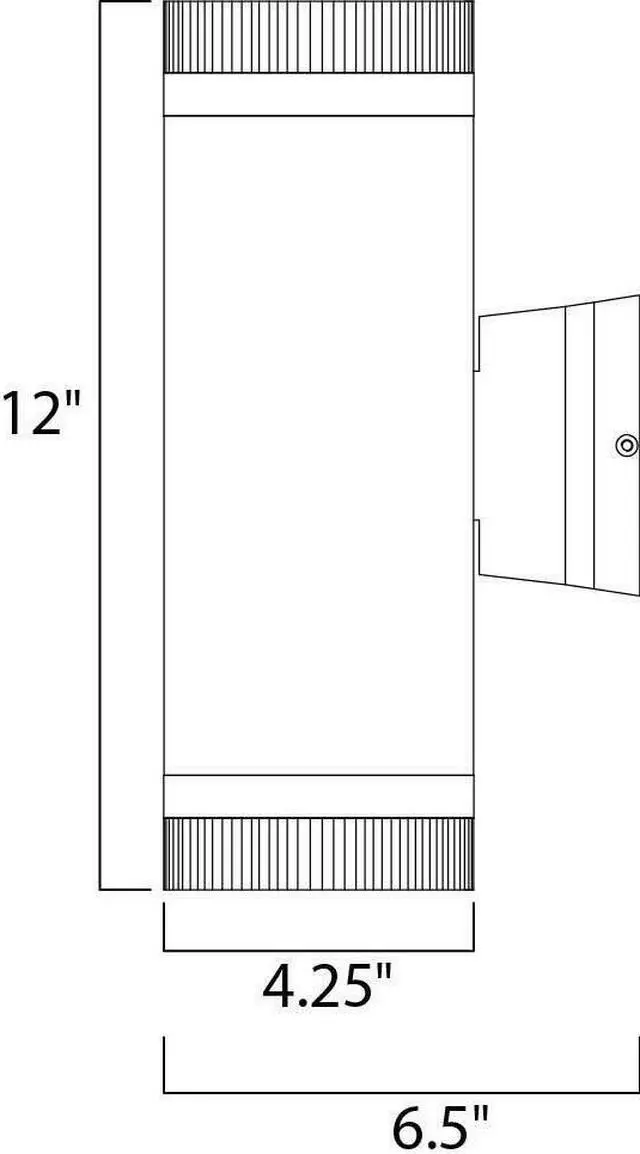 Alt view image 3 of 7 - Maxim 86112AL 12 x 4.25 in. Lightray LED 2-Light Wall Sconce, Brushed Aluminum