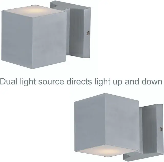 Alt view image 4 of 6 - Maxim 86107ABZ 4 x 4 in. Lightray LED 2-Light Wall Sconce, Architectural Bronze