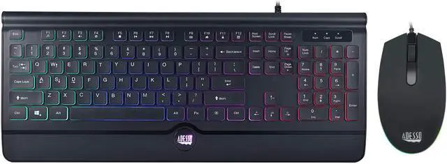 Alt view image 8 of 19 - ADESSO Illuminated Gaming Keyboard & Illuminated Mouse Combo AKB-137CB Black USB 104-Key US layout Keyboard