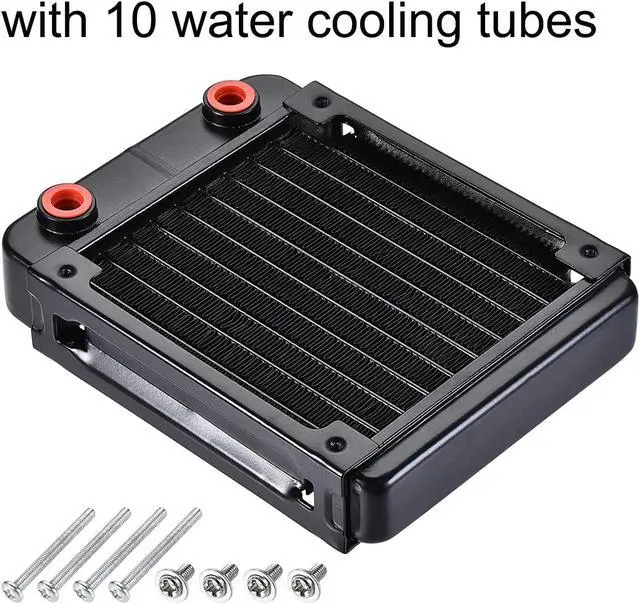 Alt view image 3 of 6 - Uxcell Water Cooling Radiator For Computer Cpu Threaded Type 155Mm X 120Mm X 32Mm With 10 Aluminum Tube