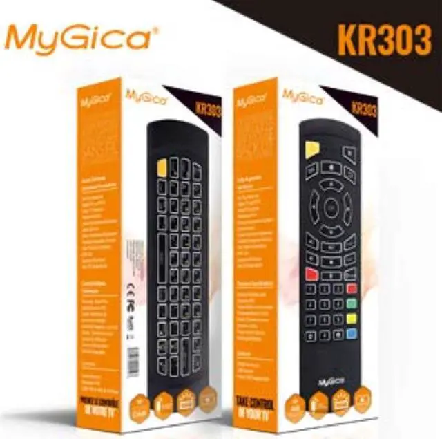 Alt view image 4 of 9 - MyGica KR-303 Gyroscope Air Mouse Control with Full QWERTY Backlit Keyboard | Built In Microphone for Voice control & Rechargeable Battery