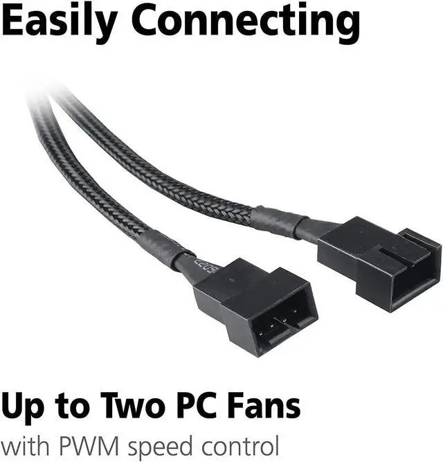 Alt view image 8 of 10 - Akasa AK-CBFA04-15 PWM fan splitter supports 2 PWM fans from a single motherboard PWM header