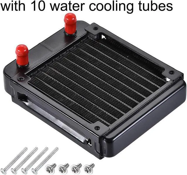 Alt view image 3 of 6 - Uxcell Water Cooling Radiator For Pc Cpu 155Mm X 120Mm X 32Mm With 10 Aluminum Tubes