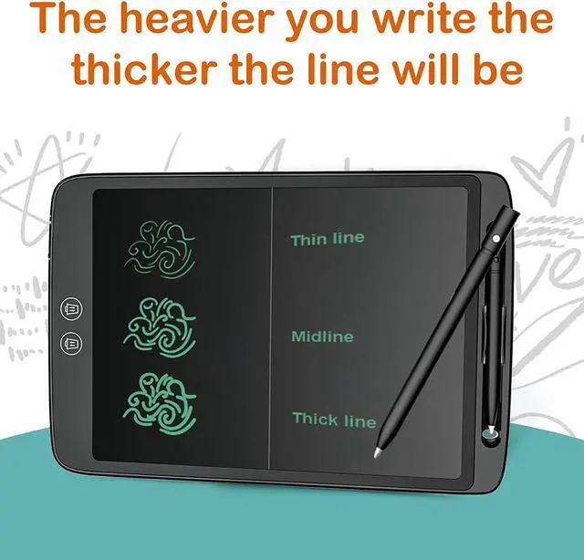 Alt view image 3 of 7 - Lcd Writing Tablet,Yushang12Inchthe Newest Partition Erase Lcd Drawing Board,Portable Electronic Writing Doard, Lcd Tablet Writing,For Age3+Years, Tutoring Children To Study,Writing,Notes