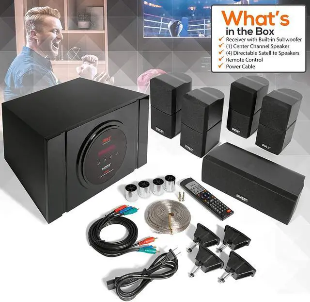 Alt view image 16 of 16 - Pyle PT589BT Bluetooth 5.1 Channel Home Theater System with Surround Sound Speakers