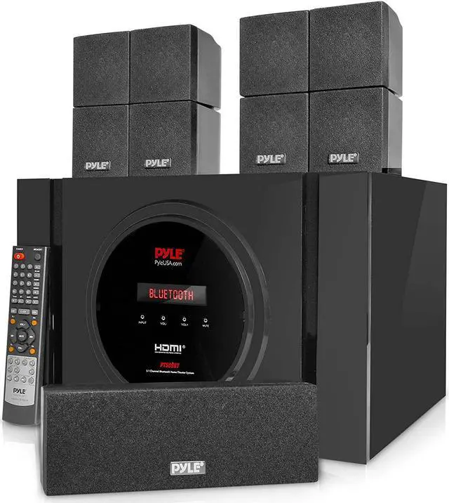 Alt view image 10 of 16 - Pyle PT589BT Bluetooth 5.1 Channel Home Theater System with Surround Sound Speakers